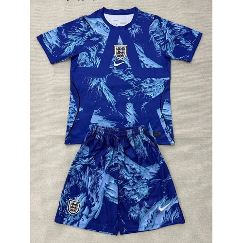26/27 England Goalkeeper Blue Kids Soccer Jersey