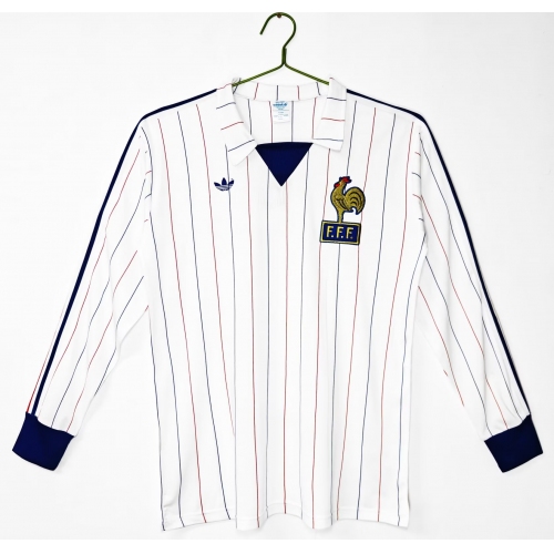 1980 Retro Long Sleeve France Away Football Shirt