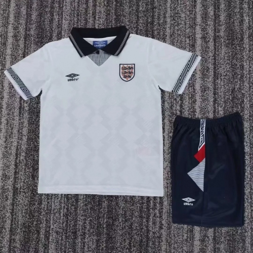 1990 Retro England Home Football Shirt Kids Size