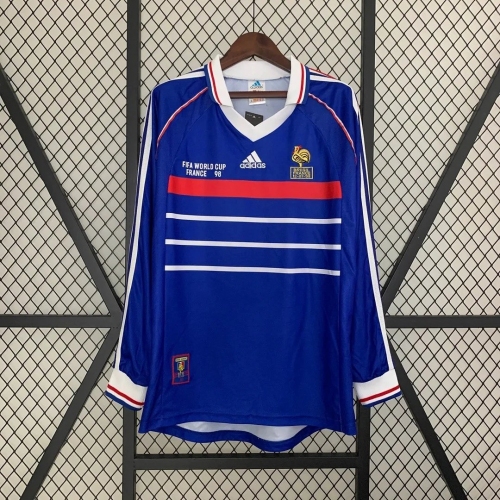 1998 Retro France Home Long Sleeve Football Shirt