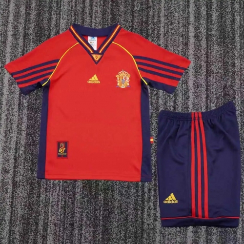 1998 Retro Spain National Team Home Football Shirt Kids Size