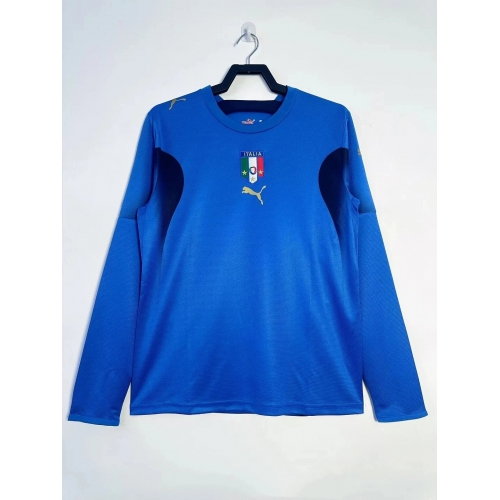 2006 Retro Italy Home Long Sleeve Soccer Shirt