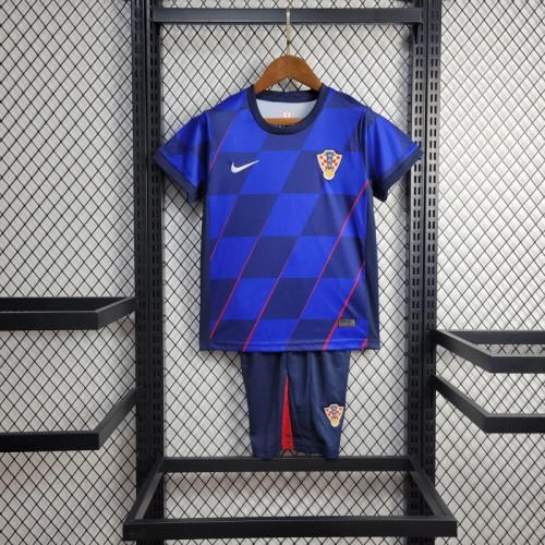 2024 Croatia National Team Away Football Shirt Kids Size
