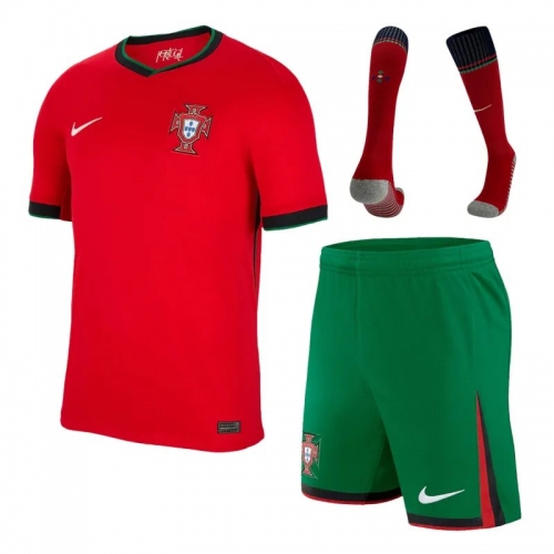 2024 Portugal Home Whole Kit(Jersey+Shorts+Socks) Euro