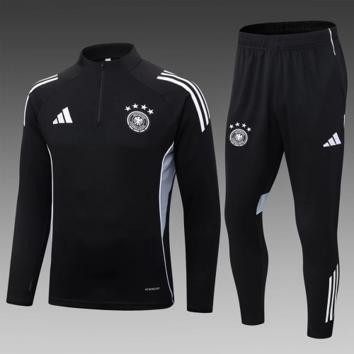 2025 Germany Half-Pull Training Suit Black Jersey Set