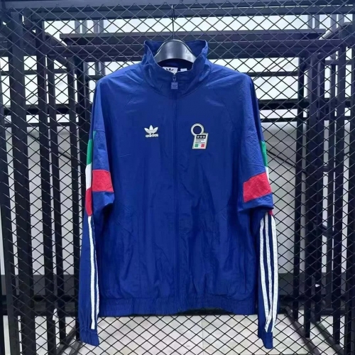 2025 Italy Windbreaker Blue Soccer Shirt
