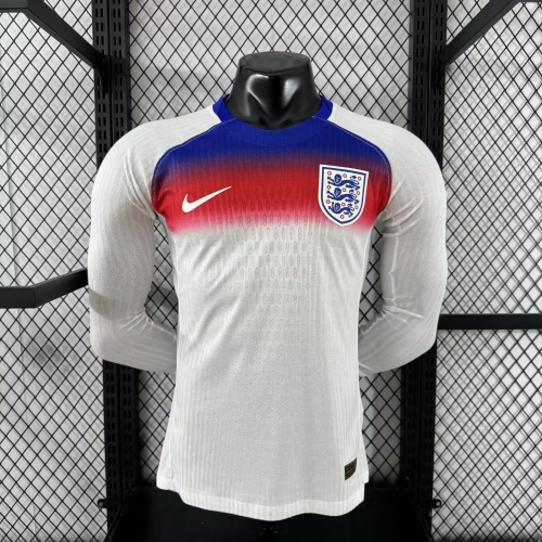 2025 Long Sleeve Player Version England Home Football Shirt