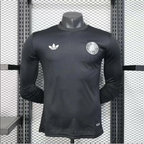 2025 Long Sleeves Player Version Germany 125th Anniversary Edition Black Football Shirt