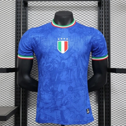 2025 Player Version Italy Training Suit Blue Soccer Shirt