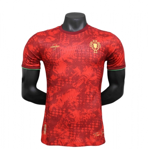 2025 Portugal Red Flower Special Edition Player Version Shirt