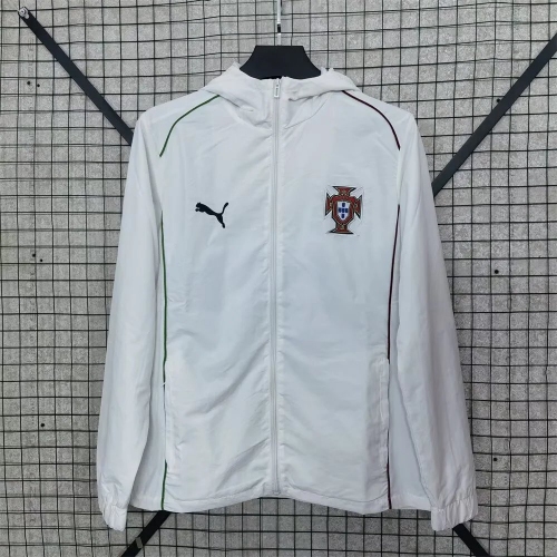 2025 Portugal Windbreaker White Football Shirt