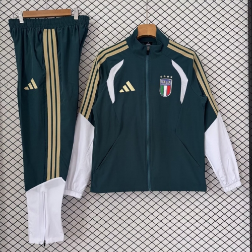2026 Italy National Team Windbreaker Green Soccer Shirt Set
