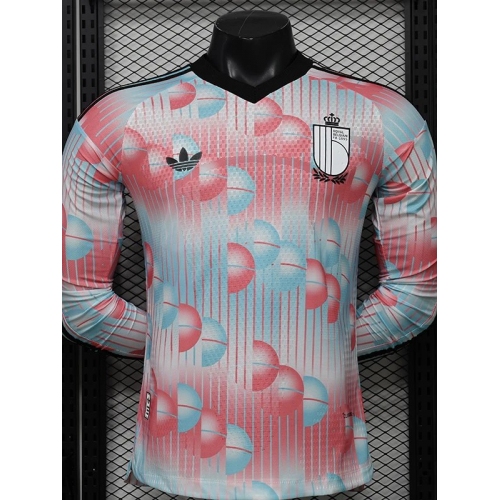26/27 Belgium Away Player Version Long Sleeve Soccer Jersey