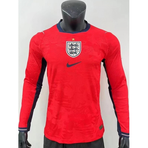 26/27 England Away Player Version Long Sleeve Soccer Jersey带星