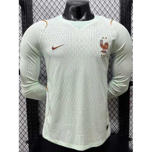 26/27 France Away Long Sleeve Player Version Soccer Jersey(embroidery star刺绣星星)
