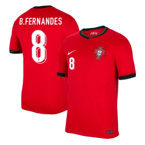 B.FERNANDES #8 Portugal Home Soccer Jersey EURO
