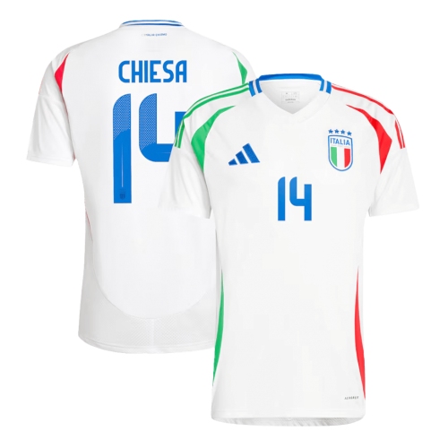 CHIESA #14 Italy Away Soccer Jersey EURO