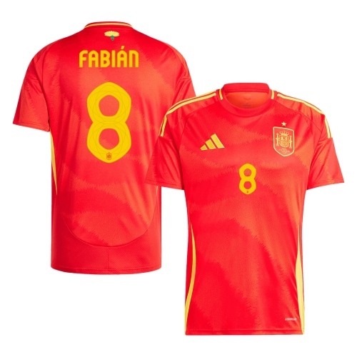 FABI&Aacute;N #8 Spain Home Soccer Jersey EURO