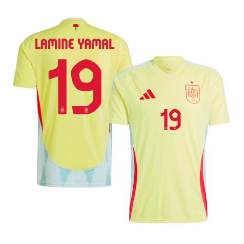 LAMINE YAMAL #19 Spain Away Soccer Jersey EURO
