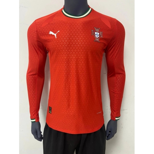 Portugal 2025 Home Player Version Long Sleeve Man Jersey