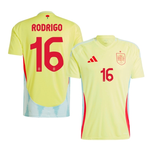 RODRIGO #16 Spain Away Soccer Jersey EURO