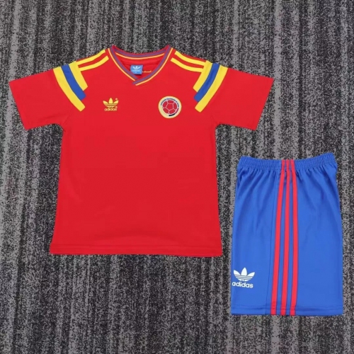 1990 Retro Colombia National Team Away Football Shirt Kids Size