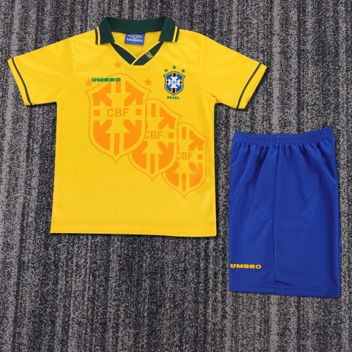 1994 Retro Brazil Home Soccer Jersey Kids Size