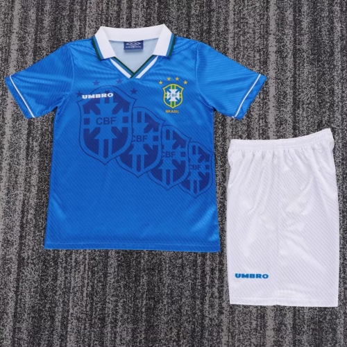 1996 Retro Brazil Away Soccer Jersey Kids Size