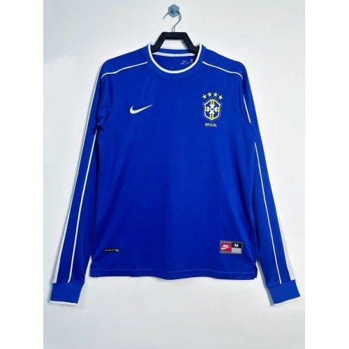 1998 Long Sleeves Retro Brazil Away Soccer Jersey1:1