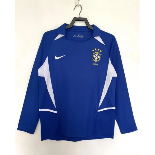 2002 Long Sleeves Retro Brazil Away Soccer Jersey1:1