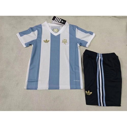 2024 Argentina National 50Th Anniversary Edition Soccer Jersey Kids Size