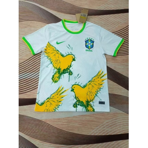2024 Brazil Special Edition Birds White Soccer Jersey