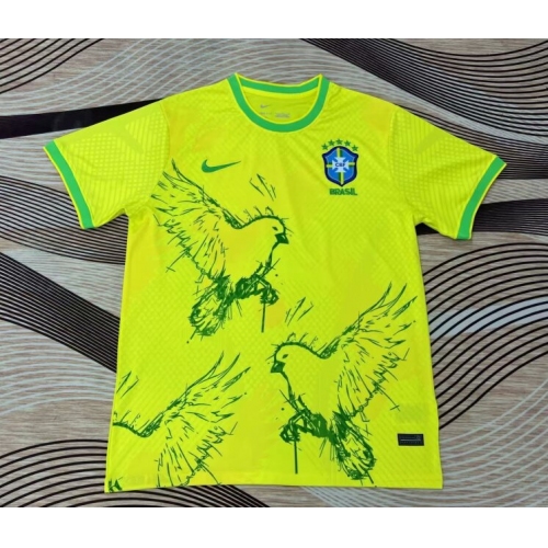 2024 Brazil Special Edition Birds Yellow Soccer Jersey