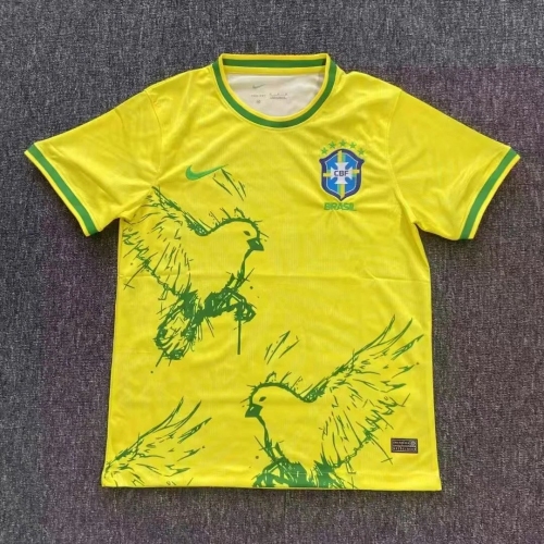 2025 Brazil Special Edition Bird Yellow Soccer Jersey