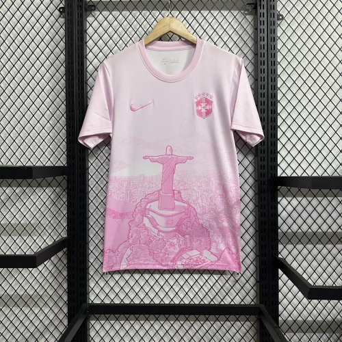 2025 Brazil Special Edition Pink Soccer Jersey
