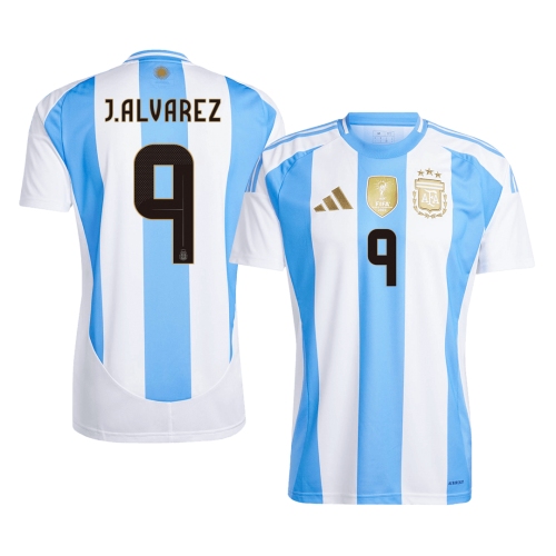 J.ALVAREZ #9 Argentina Home Soccer Jersey
