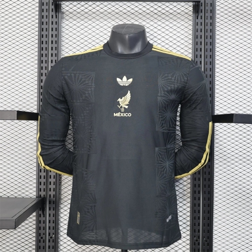 2025 Player Version Mexico National Team Special Edition Long Sleeve Black Football Shirt