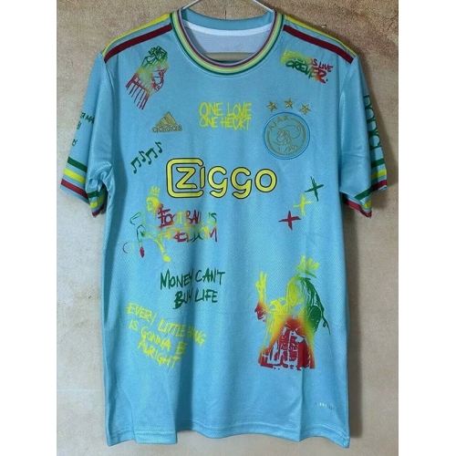 25/26 Ajax Graffiti Light Blue Fans Soccer Jersey