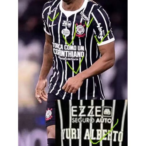 26/27 Corinthians Away Fans Soccer Jersey(Print all sponsors)球迷全广告