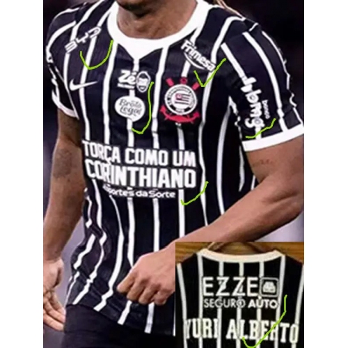 26/27 Corinthians Away Player Version Soccer Jersey(Print all sponsors)球员全广告