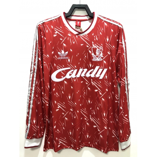 1989/1991 Retro Long Sleeve Liverpool Home Football Shirt