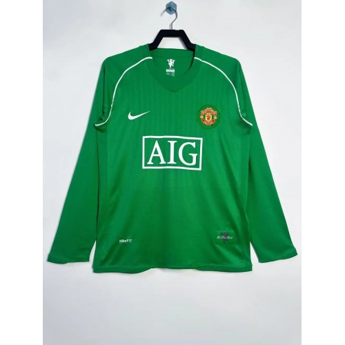 2007/2008 Retro Long Sleeve Manchester United Goalkeeper Green Football Shirt
