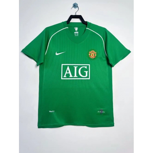 2007/2008 Retro Manchester United Goalkeeper Green Football Shirt