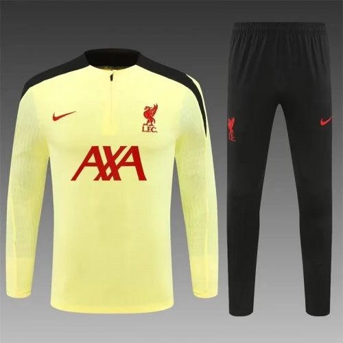 2024/2025 Liverpool Half-Pull Training Suit Yellow Jersey Set