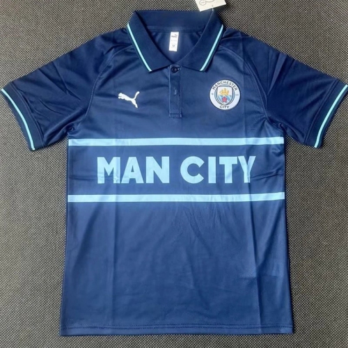 21/23 Man City Royal Blue Classic Polo Short Sleeve