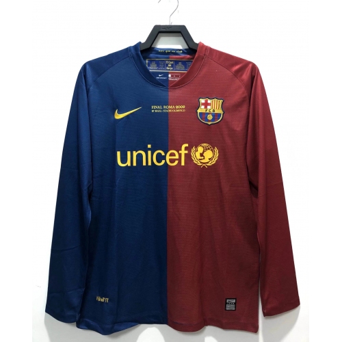 2008/2009 Retro Long Sleeve Barcelona Football Shirt Home Champions League