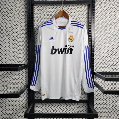 2010/2011 Retro Long Sleeve Real Madrid Home Soccer Jersey