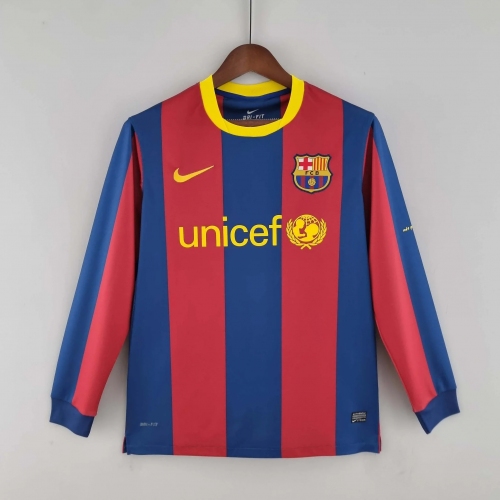 2010/2011 Retro Long Sleeves Barcelona Home Football Shirt