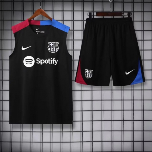 2024/2025 Barcelona Pre-matchTraining Uniform Black Sleeve + Shorts