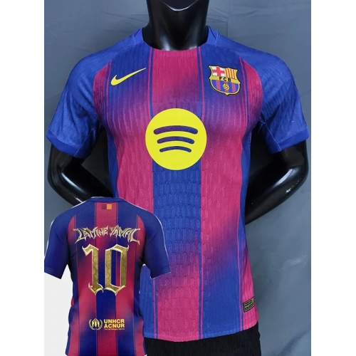 25/26 BAR Home Lamine Yamal#10kapa Trophy Player Version Soccer Jersey